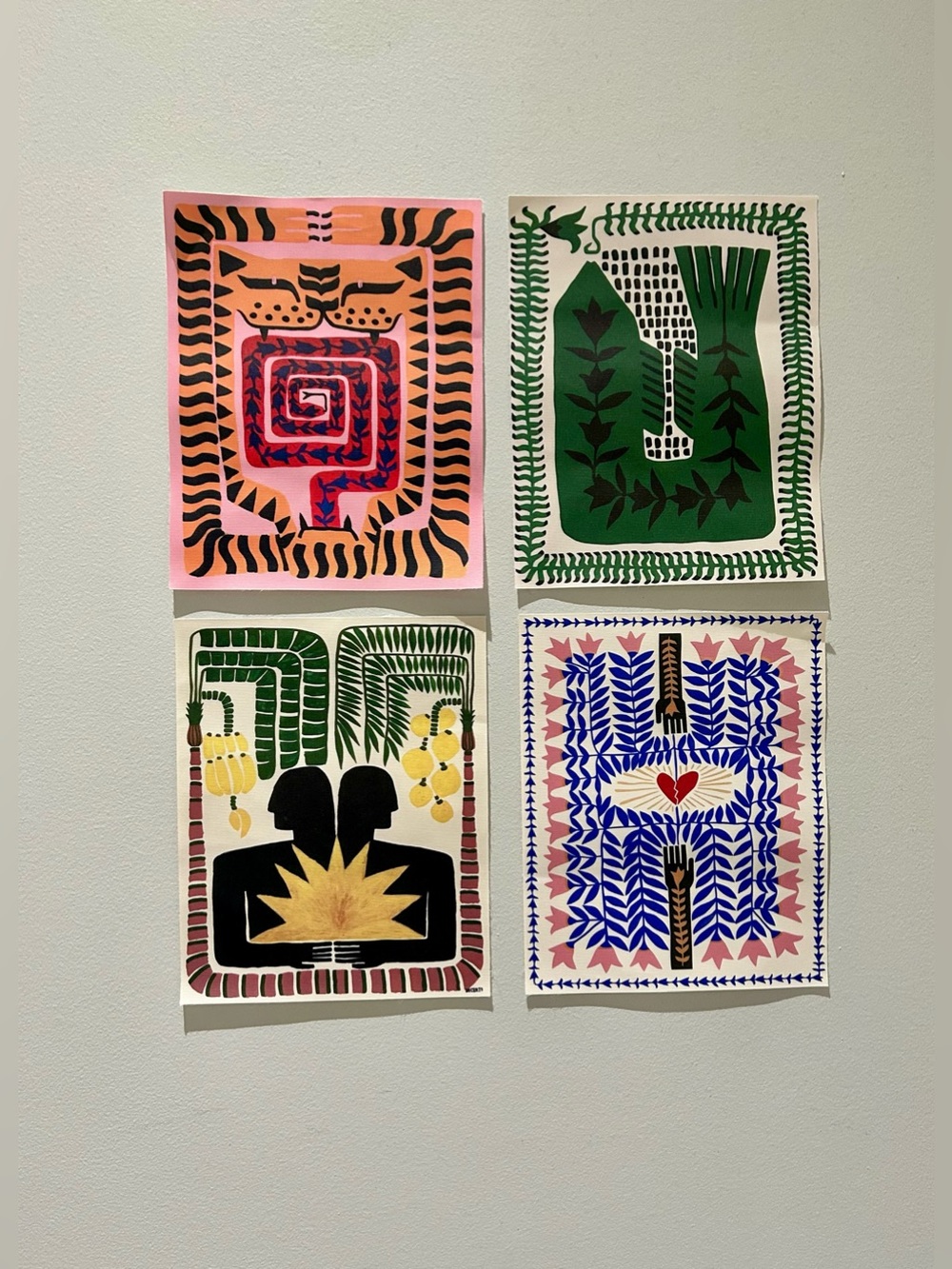 Set of 4 Nordic Style Abstract Ancient Egypt Art Prints 8x10